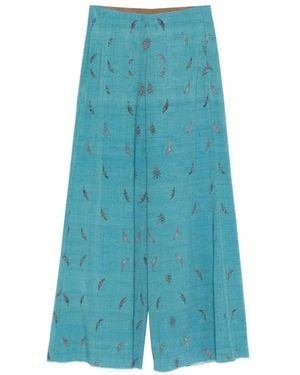 Pierre Louis Mascia Pantalon À Imprimés Contrastants - Blue