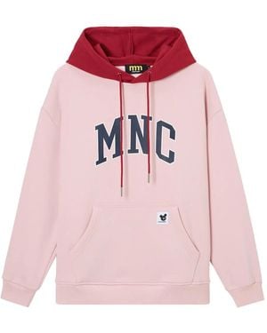 Mini Cream Printed Drawstring Hoodie - Pink