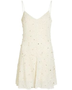 STAUD Bead-Embellished Mini Dress - White