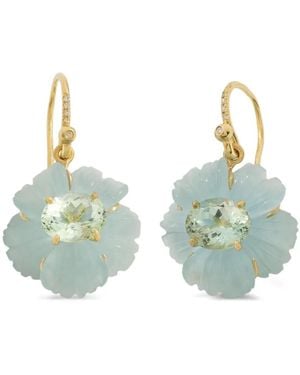 Irene Neuwirth Boucles D'Oreilles One Of A Kind Tropical Flower - Green