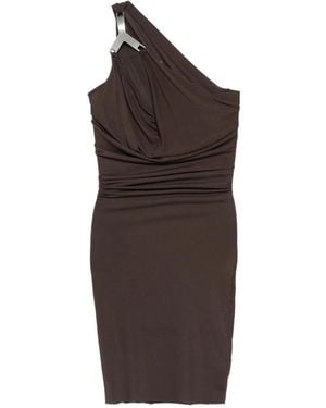 Rick Owens Draped One-Shoulder Dress - Brown