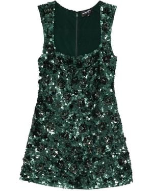 retroféte Sadlyn Sequin-Embellished Floral Mini Dress - Green