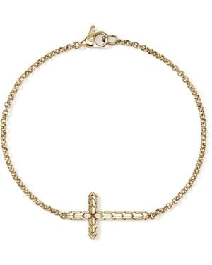 John Hardy 14Kt Jh Essential Cross Gelbgoldarmband - Weiß