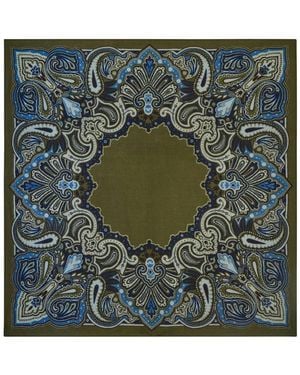 Bompard Stan Paisley Cashmere Square Scarf - Green