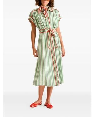 Carolina K Valerie Stripe-Pattern Midi Dress - Green