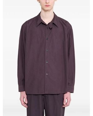 AURALEE Garment-Dyed Cotton Shirt - Purple