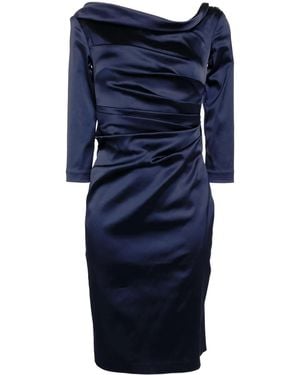 Talbot Runhof Asymmetrisches Cocktail Kleid - Blau