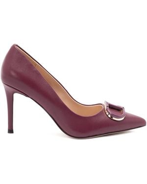 Twinset Leather Court Shoes With Oval T Court Shoes - Pink