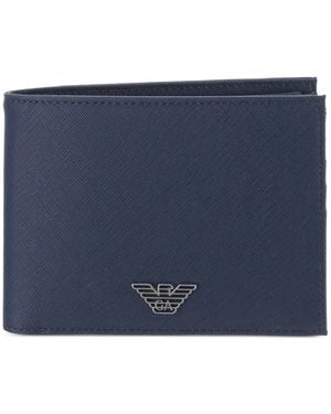 Emporio Armani Logo-Plaque Bifold Wallet - Blue