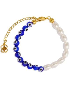 Ottoman Hands Pulsera Mila Con Perlas - Azul