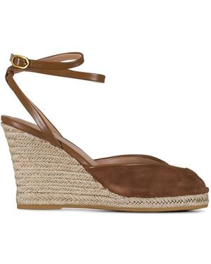 Veronica Beard Pasina Suede Wedge Espadrilles - Brown