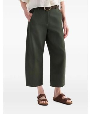 Twp Cropped Wide-Leg Trousers - Grey