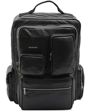 Balenciaga Superbusy Leather Backpack - ブラック
