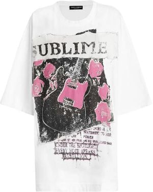 Dolce & Gabbana T-Shirt Mit Gitarren-Print - Weiß
