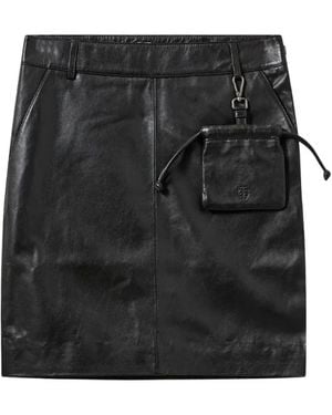 THE GARMENT Soho Detachable-Pouch Lambskin Mini Skirt - Black