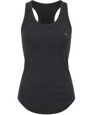 CYCLE Ribbed-Knit Racerback Tank Top - Black