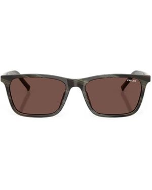 Prada Sonnenbrille Mit Eckigem Gestell - Braun