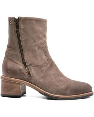 KING TARTUFOLI 55Mm Zip-Detail Block-Heel Boots - Brown