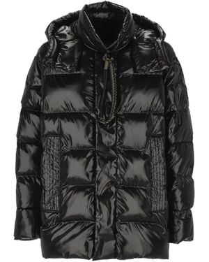 Peuterey Hooded Quilted Coat - Black