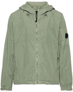C.P. Company Flatt Cargo-Pockets Hooded Jacket - Green