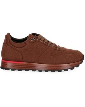 Isaia Lace-Up Trainers - Brown
