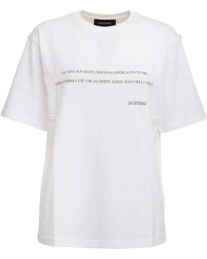 Sportmax Quiete Over Text-Print T-Shirt - White