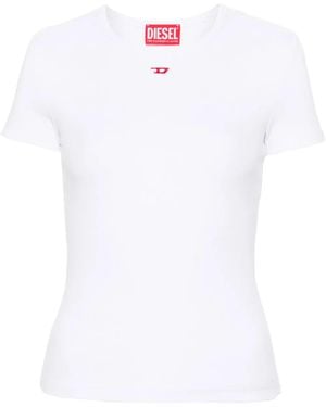 DIESEL Stretch Cotton T-Shirt With Logo - White