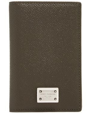 Dolce & Gabbana Dauphine-Print Calfskin Bifold Card Holder - Green
