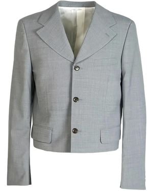 Comme des Garçons Mélange-Effect Single-Breasted Blazer - Black