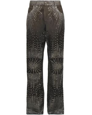 The Attico Rhinestone-Embellished Jeans - Grey