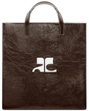 Courreges Reedition Naplack ハンドバッグ - ブラウン