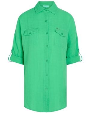 Melissa Odabash Elena Button-Up Shirt - Green