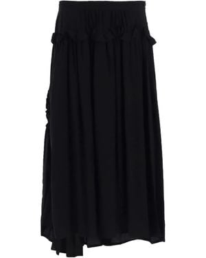 Y's Yohji Yamamoto Ruffled Midi Skirt - Black