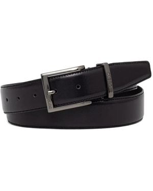 Guess Logo-Engraved Buckle Belt - Black