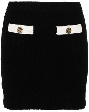Self-Portrait Wool Blend Mini Skirt - Black