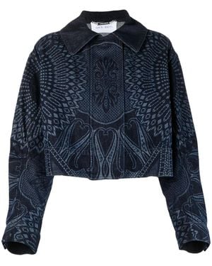Alberta Ferretti Denim Cropped Jacket - Blue