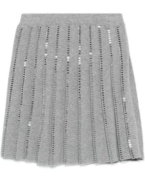 Ermanno Scervino Pleated Sequin-Embellished Skirt - Gray