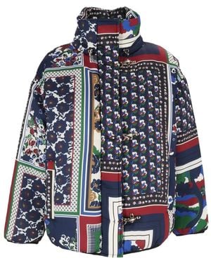 Fay Veste Bomber À Imprimé Patchwork - Bleu