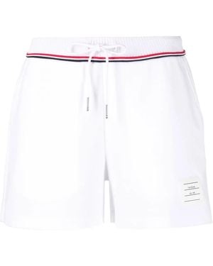 Thom Browne Logo-patch Sweat Shorts - White