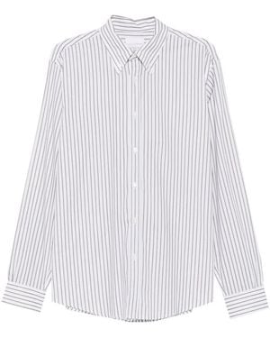 Cellar Door Vertical-Stripe Button-Down Shirt - White