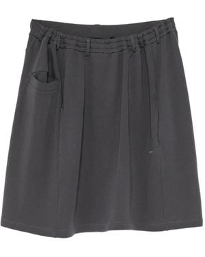 BONBOM Logo-Print Drawstring Skirt - Gray