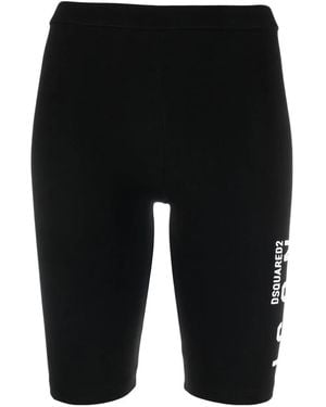 DSquared² Icon Logo-Detail Cycling Shorts - Black