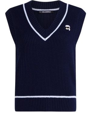 Karl Lagerfeld Ikonパッチ トップ - ブルー