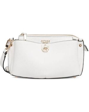 Guess Borsa A Tracolla Isobel Con Logo - Bianco