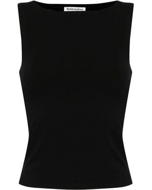 Reformation Dusk Boat-Neck Top - Black