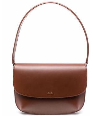 A.P.C. ポルトフォイ サラ レザーショルダーバッグ - ブラウン