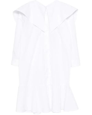 Viktor & Rolf Midi-Hemdkleid Mit Rüschen - Weiß