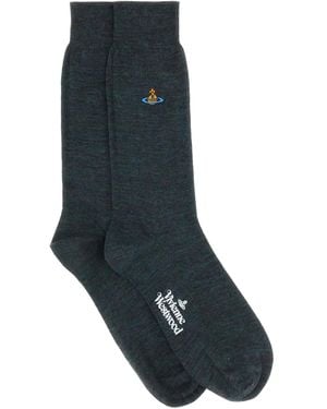 Vivienne Westwood Logo-Detail Socks - Blue