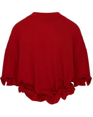 SEEN USERS T-Shirt Twombly Bloom Con Ruches - Rosso