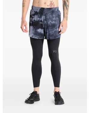 Y-3 Tie-dye running shorts - Blau